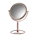 Espelho de aumento para maquiagem, redondo, de mesa, red gold, isolado em fundo transparente. #redgold