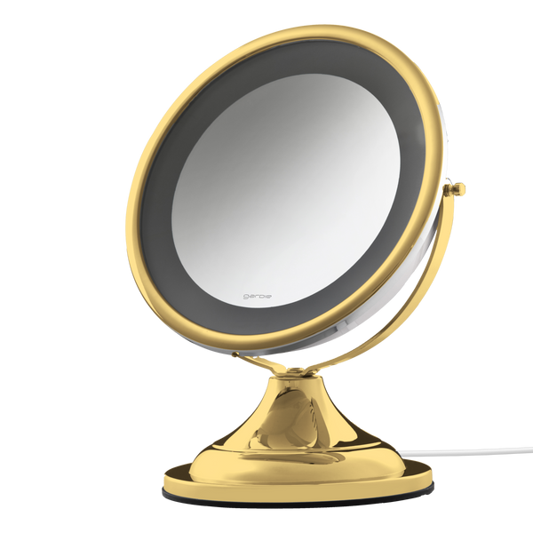 Espelho de aumento de mesa com luz LED Gardie Classique Lux gold, luz apagada #gold