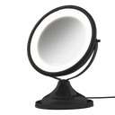 Espelho de aumento de mesa com luz LED Gardie Classique Lux matte black, luz acesa em 4500K #matteblack