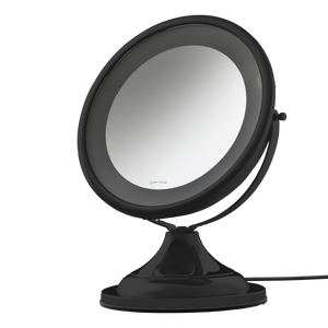 Espelho de aumento de mesa com luz LED Gardie Classique Lux matte black, luz apagada #matteblack