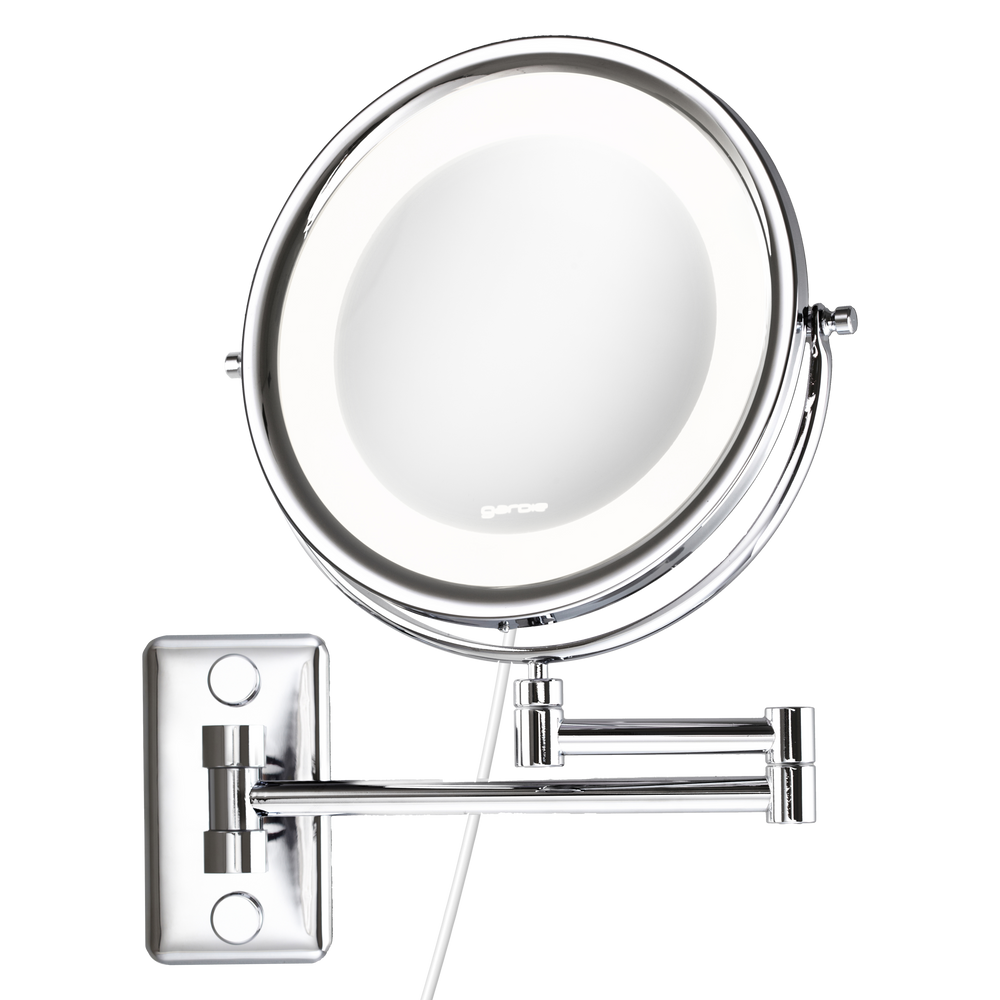 Espelho de aumento de parede com LED Mobile Lux cromado Gardie #cromo